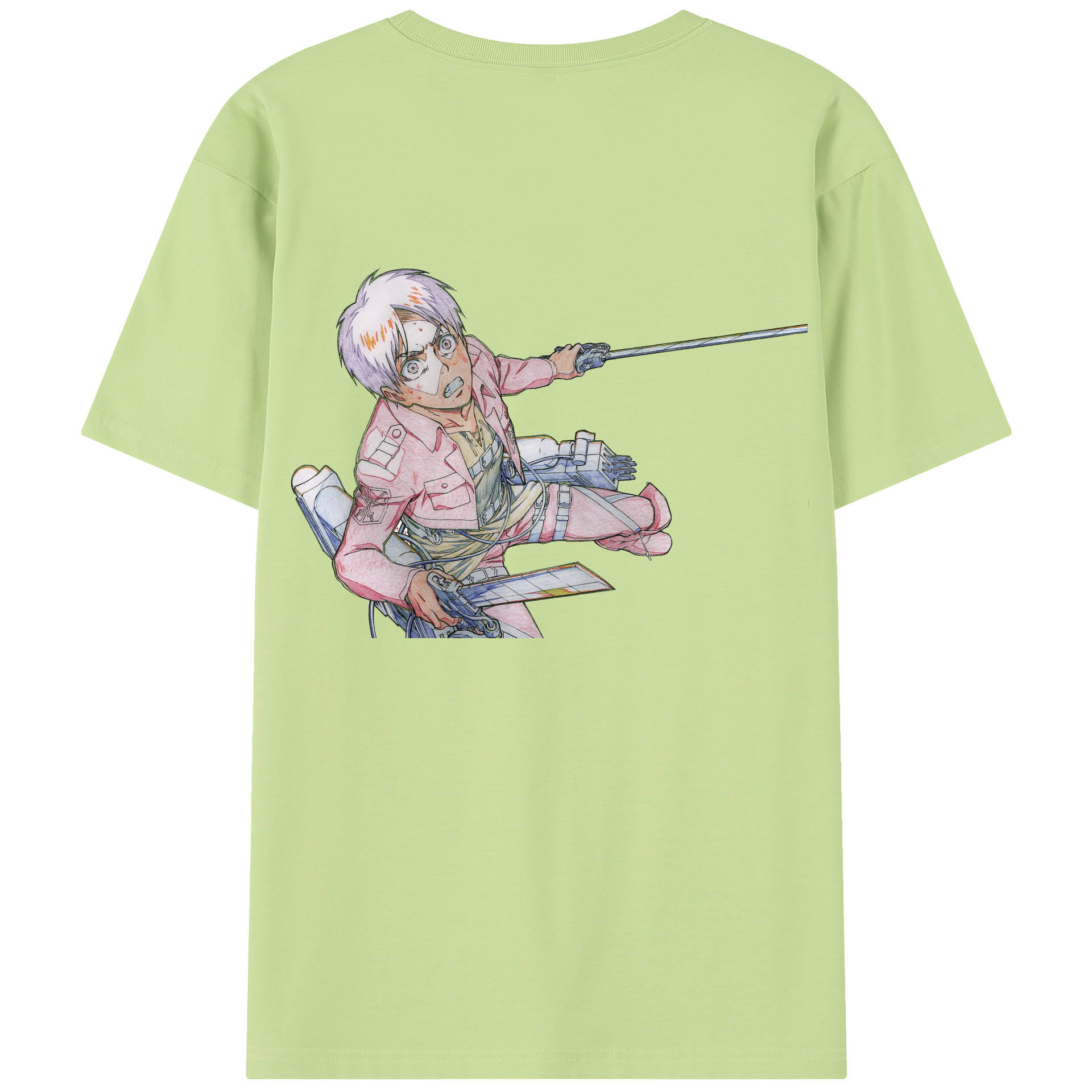 （画像用） 進撃の巨人 エレン･イェーガー Attack on Titan Eren Jäger 綿100％半袖Tシャツ（背面プリント）